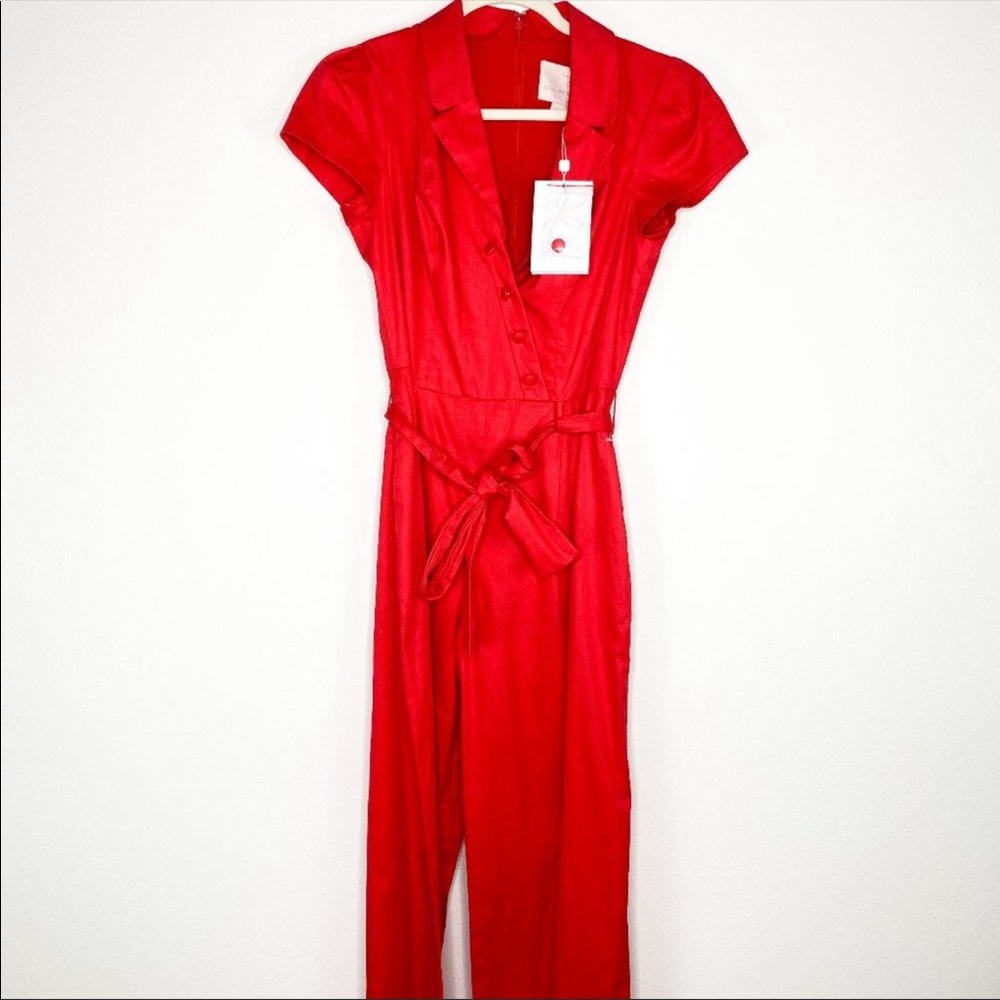 ❤️SOLD❤️Gal Meets Glam Camille Bright Red Cotton - Picture 2 of 8